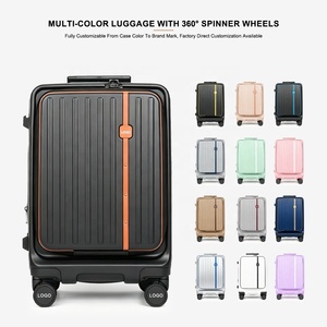 Ensemble de bagages rigides extensibles 3 pièces à ouverture frontale pour affaires avec roulettes pivotantes à amortissement par ressort - Product Image 6