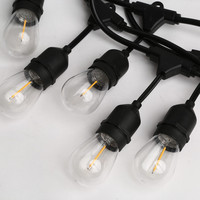 Luz Solar LED con E 27 S 14, bombillas de filamento Edison, cadena de luces de jardín, 10 LED