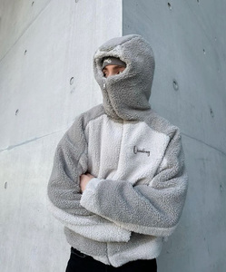 Toppe in pile multifoed cucire 100% <span class=keywords><strong>Sherpa</strong></span> in pile di poliestere 500gsm densità di fibra per l'alta qualità con cappuccio a collo alto