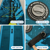 Planche de SUP gonflable de haute qualité, polyvalente, portable, personnalisable, bleu turquoise, pour les sports nautiques