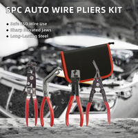 Kit de 5 pinces de déconnexion électriques automobiles, outils de démontage de colliers de serrage de tuyaux, pour faisceaux de câbles de voiture et sertissage de circlips