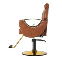 Meubles de salon de coiffure brun doré chaise de salon de coiffure en cuir pour barbier