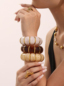 Gelang Lapis Emas 18K Grosir dari Baja Anti Karat, Gelang Fashion Stainless Steel untuk Perhiasan Berkualitas, Anti Kusam - Product Image 2