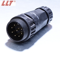 Connecteur Électrique Étanche M22 à 8 Broches avec Verrouillage de Filetage, IP68, en Cuivre, pour Câble d'Alimentation de Luminaires Industriels