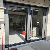 Puerta de Seguridad de Aluminio con Cristal Templado, Resistente a la Corrosión e Impermeable, para Tiendas Minoristas, Entrada Principal de Hoteles y Centros Comerciales