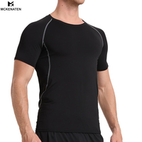 T-shirt de sport respirant et élastique pour homme, séchage rapide, manches courtes, compression, été
