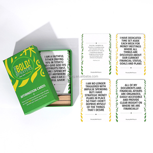 Jeu de cartes d'affirmations de phrases d'amour de soi avec impression personnalisée et support en bois - Product Image 5