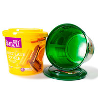 Seau en plastique rond de 5,2 L pour biscuits, boîte d'emballage ronde pour biscuits, conteneur en plastique pour craquelins
