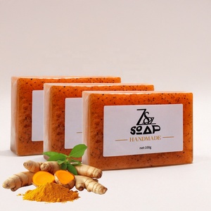 Châu Âu mỹ handmade Thanh xà phòng nghệ chanh Kojic axit làm trắng da rửa mặt và tắm làm sạch sử dụng - Product Image 1