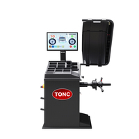 Équilibreuse de roues automatique TONCTOOLS avec écran LED, laser infrarouge, 250W, poids de roue max. 60kg, certifiée CE, pour réparation en garage