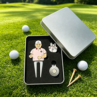 Coffret Cadeau Golf pour Seniors : Marqueur de Balle Amovible, Outil de Réparation de Divots en Acier Inoxydable, Jetons de Poker Métalliques