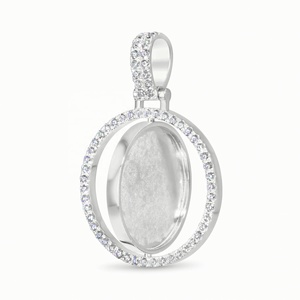 Collar con Colgante de Plata de Ley 925 con Letra de Zirconia Personalizada, Colgante Giratorio con Imagen, Joyería para Mujer - Product Image 5