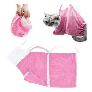 Breathable <strong>Cat</strong> Shower <strong>Bathing</strong> <strong>Bag</strong>, Adjustable Polyester Mesh Wash Sack, Anti-Scratch Restraint Carrier for Pet Nail Trimming - Product Image 4