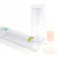 Boîtes d'emballage cylindriques en plastique acétate transparent de grande taille, emballage cylindrique pour fleurs