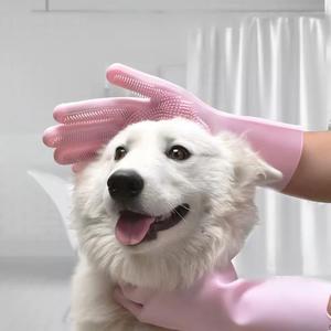 Gants de bain pour animaux de compagnie, anti-rayures, anti-morsures, <span class=keywords><strong>brosse</strong></span> de toilettage pour chiens et chats, gants de nettoyage et de massage longs pour Teddy <span class=keywords><strong>Golden</strong></span> <span class=keywords><strong>Retriever</strong></span> - Product Image 2