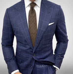 Costume d'affaires sur mesure pour homme Steve & James, en laine/soie, anti-plis, double boutonnage, braguette zippée, col cranté, fourniture ODM - Product Image 2
