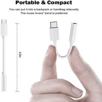 Gran oferta, adaptador auxiliar USB C a 3,5mm para iPhone 15, USB C a 3,5 Jack, convertidor de Cable de Audio, adaptador de auriculares para Android