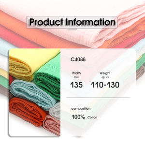 Tela de Muselina de Algodón Lisa para Bebé 120 g/m² Hilado 40S 100% Algodón Peinado Estampada Bordada Personalizable de Doble <span class=keywords><strong>Gasa</strong></span> Crepé Tejida - Product Image 2