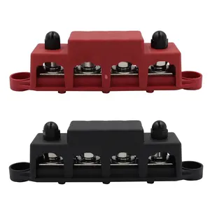 Automatic Marine Electric Busbar 4 Stud 5/16" M8 Post Battery Power Distribution Terminal Block 250AMP