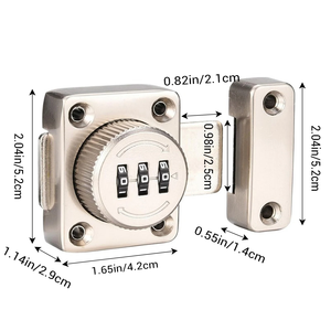 Serrures de porte modernes antivol en alliage de zinc à entrée sans clé, serrures durables pour tiroirs et armoires pour la maison et le bureau - Product Image 5