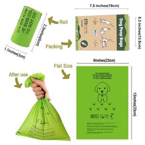 Manufacturer Unscented Dog Trash Bag Biodegradable Cornstarch <b>Compostable</b> Custom logo Print Dog Waste Poop Bags - Product Image 6