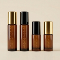 Flacons à bille en verre ambré transparent de 10 ml, couleur personnalisée, vides et rechargeables pour huiles essentielles, parfums, sérums de soin de la peau, impression sérigraphique