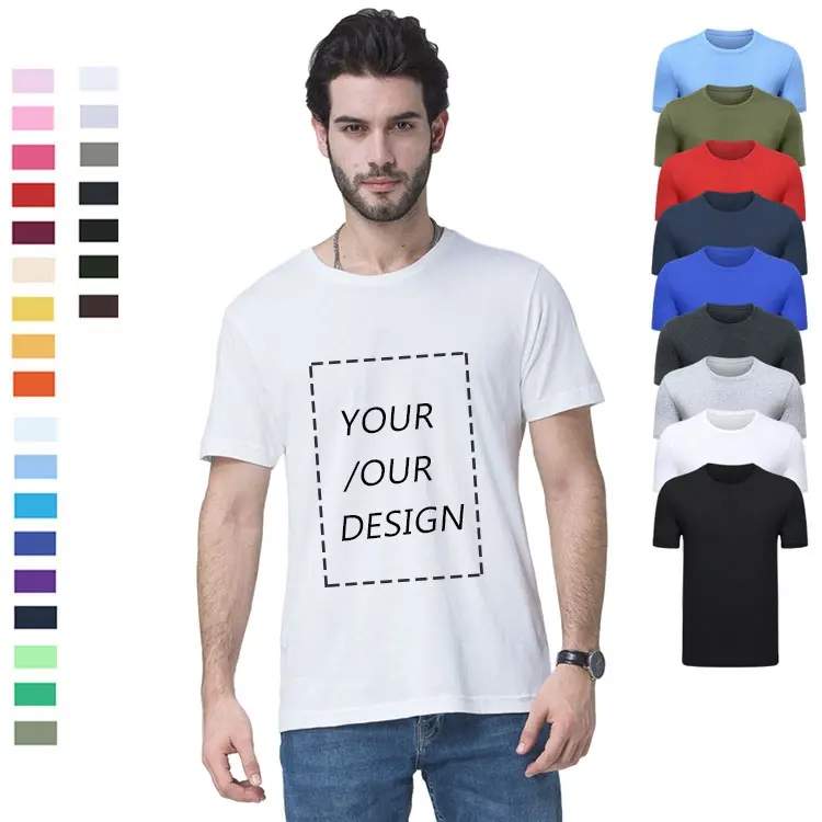 Camiseta masculina de fábrica 100 algodão, camiseta estampada personalizada para homens
