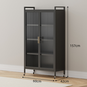 Tùy chỉnh đa chức năng phòng ăn đồ nội thất nhà bếp màu đen 5 tầng lò vi sóng thép tủ ăn tủ - Product Image 6