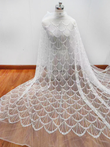 Tela de Encaje con Cuentas de Fábrica, Telas de Encaje de Lujo y Tela de Lentejuelas para Vestido de Novia de Mujer, Tul Nupcial con Lentejuelas y Cuentas - Product Image 2