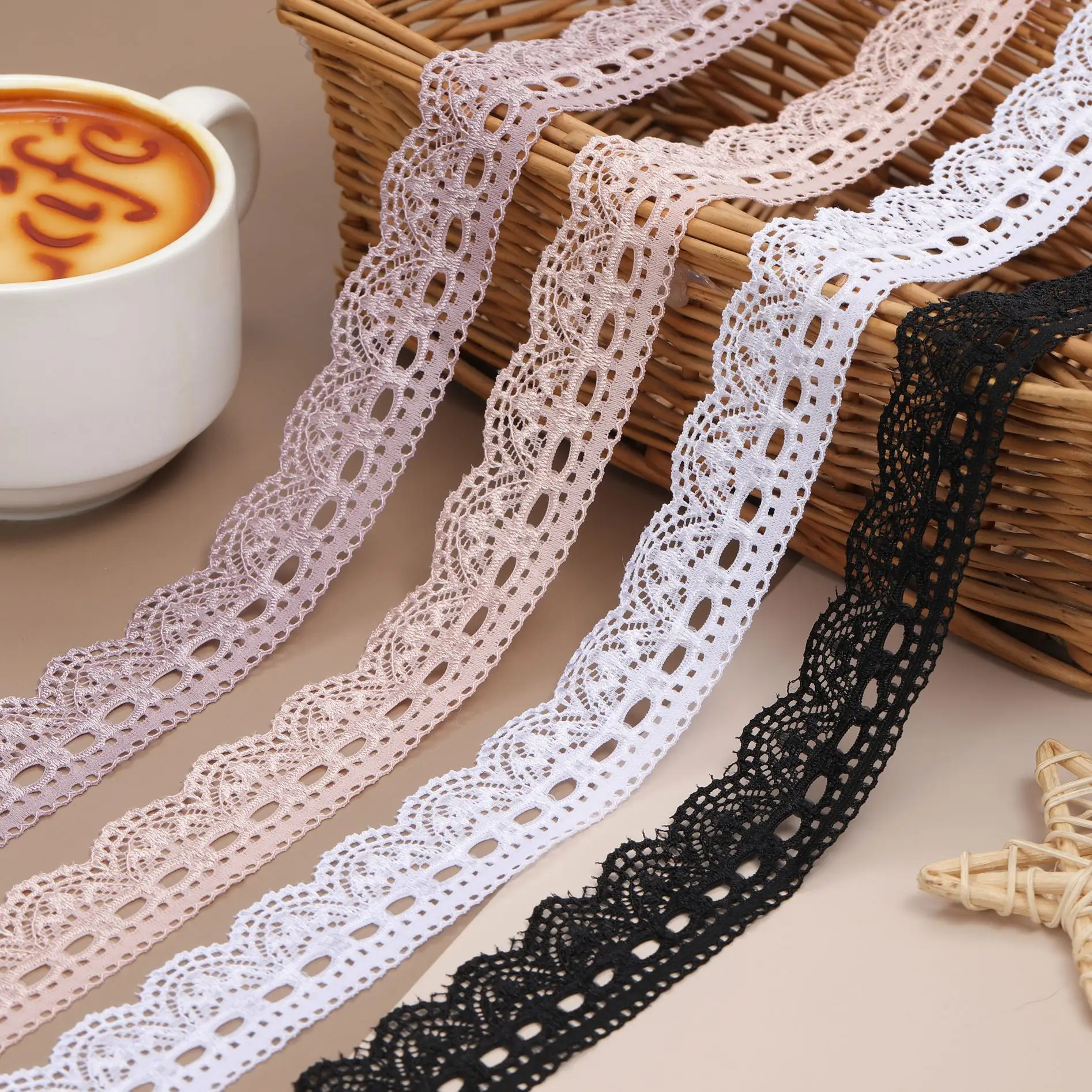 Custom 3 Cm Embroidery Lace Ribbon Trim Stretchy Wedding Fabric Diy Clothing Apparel Accessories Underwear Decorative