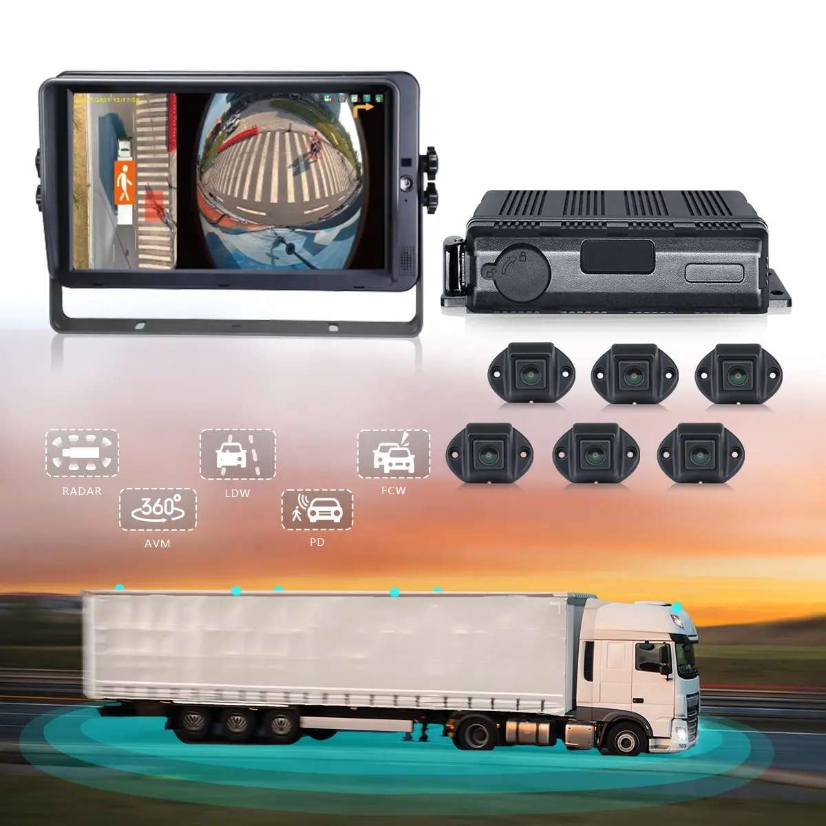 स्टोनकैम 6ch 360 डिग्री बर्ड व्यू ट्रक कैमरा सिस्टम विशेष वाहनों की सुरक्षा के लिए rtsp
