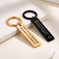 Porte-clés en acier inoxydable personnalisé en gros, avec inscription inspirante, impression mate, vierge pour gravure au laser