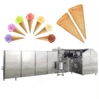 Machine automatique de fabrication de cornets de crème glacée au sucre pour rouleaux de gaufres à la cuisson