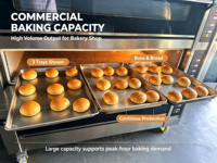 Four à pâtisserie commercial industriel à 3 niveaux, four à plateaux au gaz/électrique en option pour la cuisson du pain, des gâteaux et des pizzas