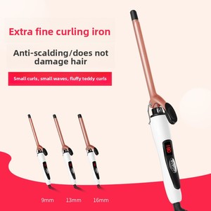 Rizador de Pelo de Cerámica de Turmalina de 9mm con Control de Temperatura de Dos Velocidades y Pantalla LCD para Rizos Tipo Teddy, Estilizador Compacto para Flequillo y Rizos Cortos - Product Image 4