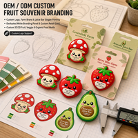 Autocollant magnétique pour réfrigérateur en PVC imperméable, série fruits, avec logo personnalisé, imprimé en typographie, design de fruits mignons, pour souvenir promotionnel