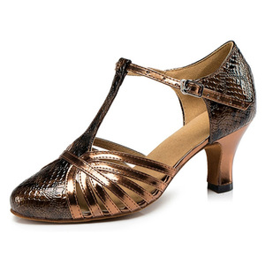 Nouvelles chaussures de danse latine/<span class=keywords><strong>salsa</strong></span>/tango pour femmes, baskets à talons hauts bronze, mode intérieure, doublure respirante, semelle extérieure en daim - Product Image 4