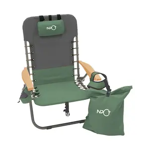 NPOT Silla de playa de aluminio portátil para exteriores Silla de viaje plegable ajustable para acampar Peso ligero Acero Poliéster