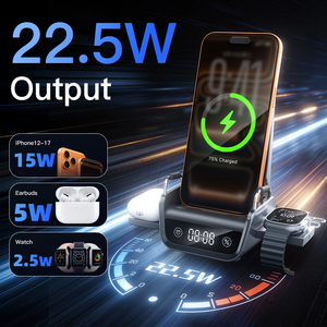 Nuevo <span class=keywords><strong>Cargador</strong></span> Inalámbrico 4 en 1 de 15W con Carga Rápida <span class=keywords><strong>para</strong></span> Teléfonos Celulares, Reloj Inteligente, Pantalla de Reloj, Certificado CE ROHS - Product Image 4