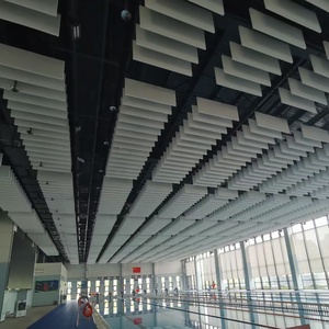 2400mm <span class=keywords><strong>s</strong></span>ợi thủy tinh đám mây Studio Acoustic Tấm treo kính loại trần Panel EE treo bằng dây thép <span class=keywords><strong>s</strong></span>óng Trần Bảng điều khiển - Product Image 6