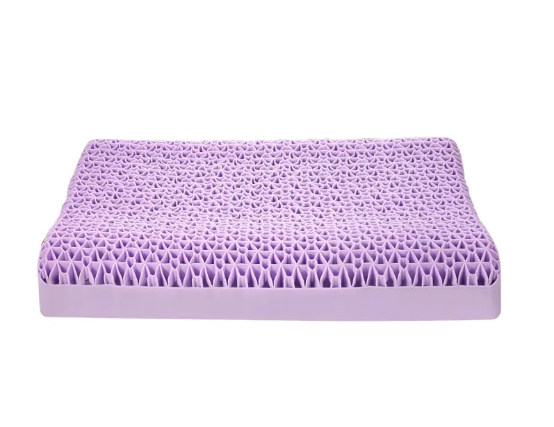 Super Soft Purple Pillow 3d Hyper Elastic Material Pressure Releasing Wave Shape TPE Grid Gel Pillow