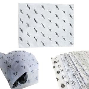 Papel de Seda Blanco Impreso Personalizado de 15 x 20 Pulgadas, 17 g, Papel para Envolver Ropa, Impresión a una Cara, Papel de Regalo Desechable - Product Image 1