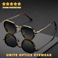 Nouvelles Tendances Mode Été 2026 – Lunettes de Soleil Vintage à Monture Métallique Polygone, Protection UV 400, Marque Privée OEM pour Hommes et Femmes