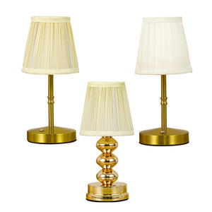 Einfacher Stoff Golden Wiederauf ladbare Warm licht Lese lampe Atmosphäre Personal isierte Tisch leuchte LED Retro Steht isch lampe - Product Image 4