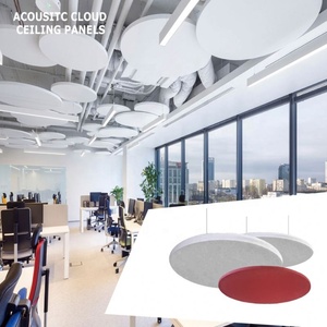 Panneaux acoustiques ronds au design moderne, prix d'usine, pour la décoration intérieure, panneaux <span class=keywords><strong>de</strong></span> plafond annulaires en fibre <span class=keywords><strong>de</strong></span> verre, couleurs personnalisées disponibles - Product Image 1