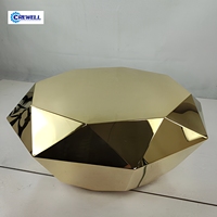 Meubles de maison haut de gamme, design personnalisé, acier inoxydable, forme diamant, salon, hôtel