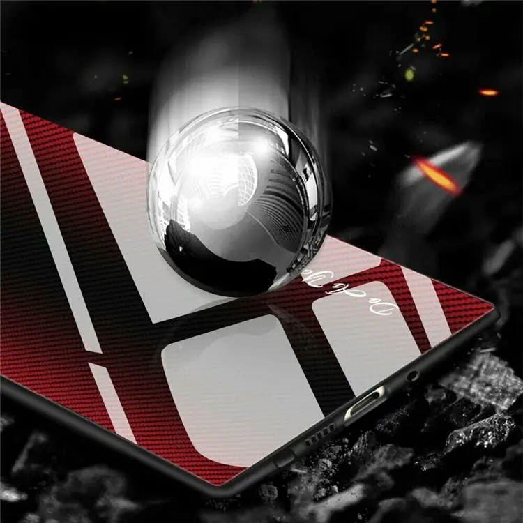 Stripe Tempered Glass Hard Case Cover For Samsung Galaxy S10e Note 9 8 Plus Note9 Note 10 S21/S30 S21 Plus S21 Ultra