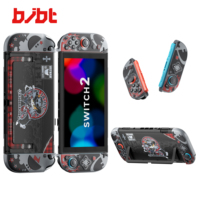 Étui de protection personnalisé avec logo Rockabilly Cat pour Nintendo Switch 2, cadre rigide en PC avec poignée en silicone, antichoc, anti-rayures