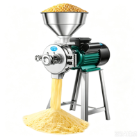 Machine à moudre les céréales humides et sèches portable, broyeur de maïs pour la production de poudre de céréales, d'aliments pour animaux et de grains de café