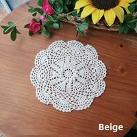 Set de table rond fin en coton tissé à la main au crochet, motif floral, style pastoral américain, résistant à la chaleur